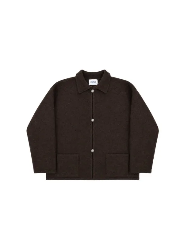 Saddle Alpaca Cardigan Brown_F263KN09