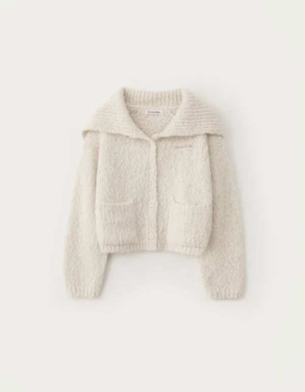 Buddy Wool Sailor Cardigan - Ivory