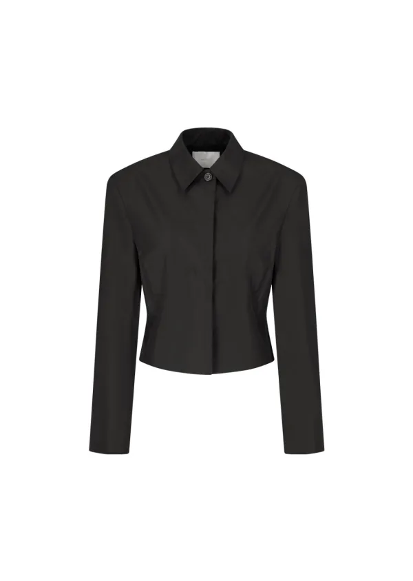 Silk taffeta jacket, Black
