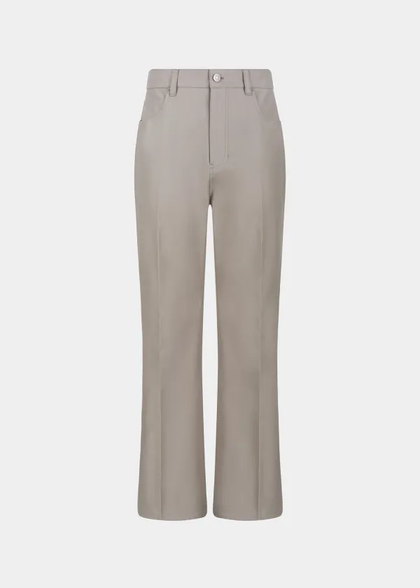 TRUCKER FLARED PANTS - SEPIA