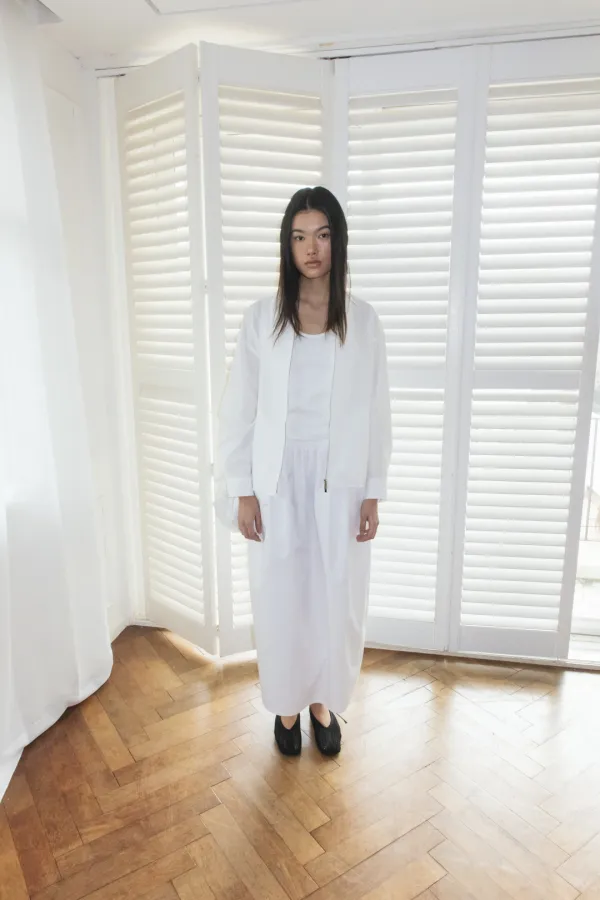2-Way Minimal Shirt Jacket (White)
