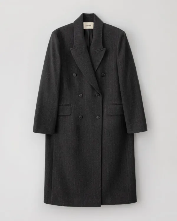 Camus 카뮈 테일러드 코트 - charcoal stripe