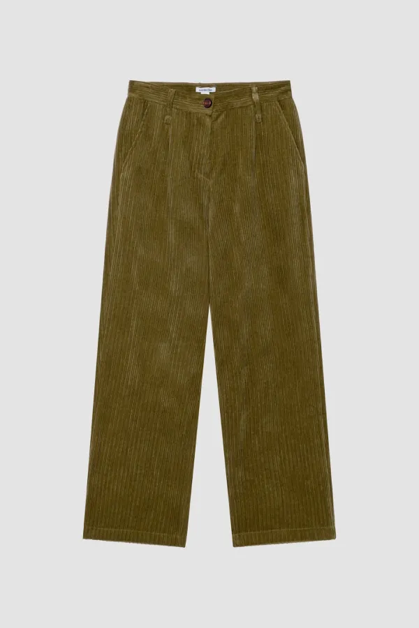 VINTAGE CORDUROY WIDE PANTS_OLIVE GREEN