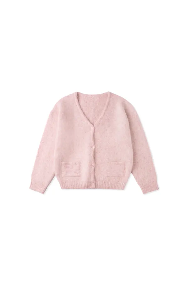 Milky angora cardigan_baby pink