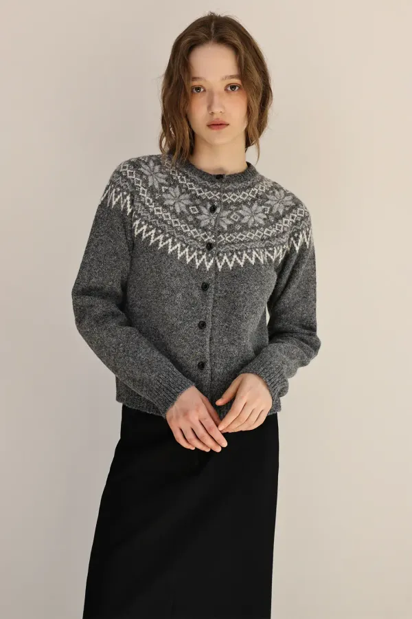 Sierra nordic cardigan (charcoal)
