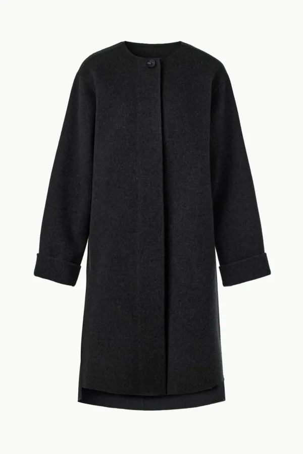 Handmade Cashmere Blend Muffler Coat, Charcoal