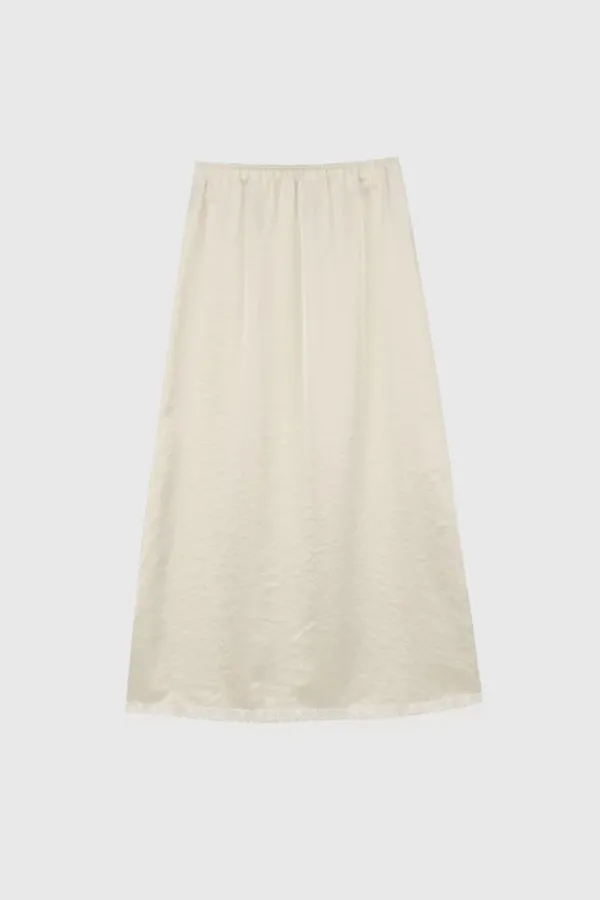 Lacy Satin Lace Midi Skirt