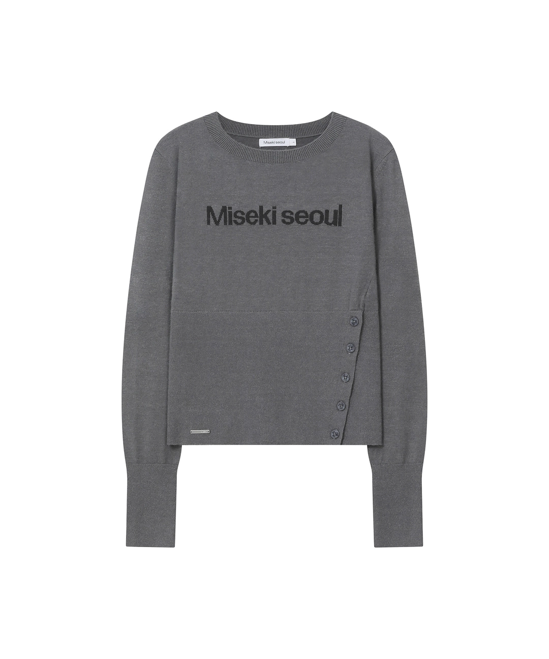 미세키서울 Logo fitted knit top CHARCOAL 상품 이미지 1