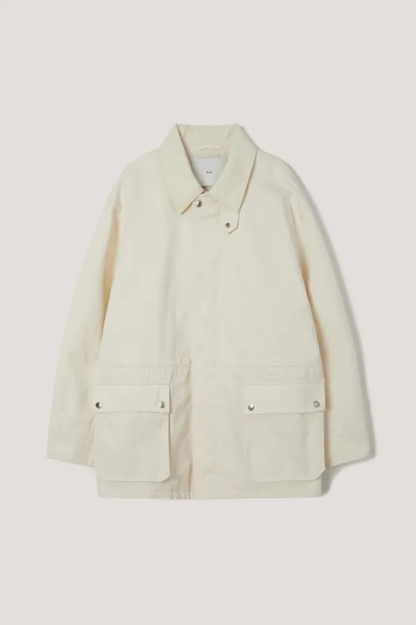 UNISEX COTTON CHORE JACKET OFF WHITE_UDJA6A101OW