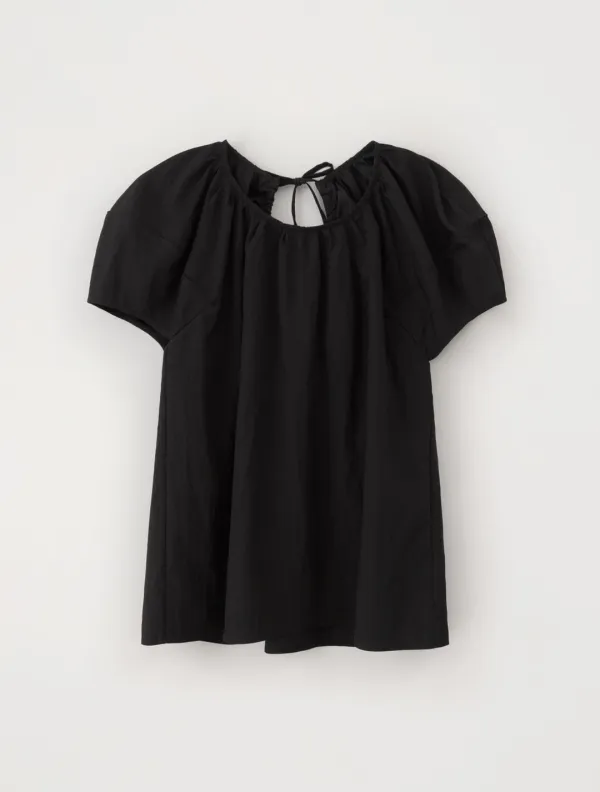 Joy Puff Shirring Blouse (Black)