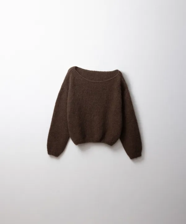 모헤어 원숄더 스웨터 (brown)