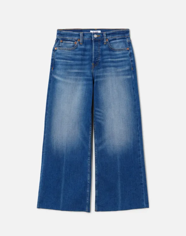 Surplus Mid Rise Wide Leg Crop - Viper Blue