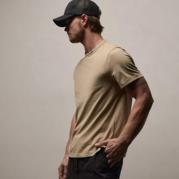 Heavy Luxe Jersey Crew - Light Khaki