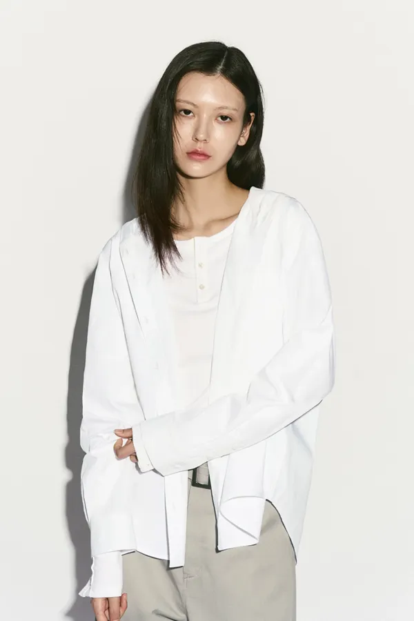 HOODED SHIRTS JACKET WHITE