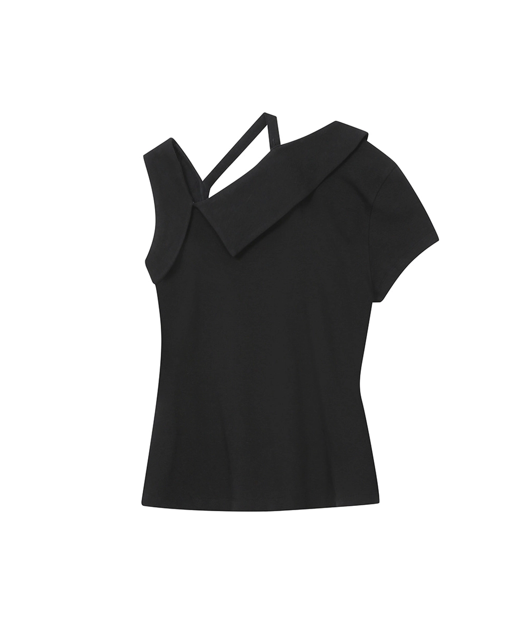 미세키서울 Shoulder strap unbalance top BLACK 상품 이미지 2