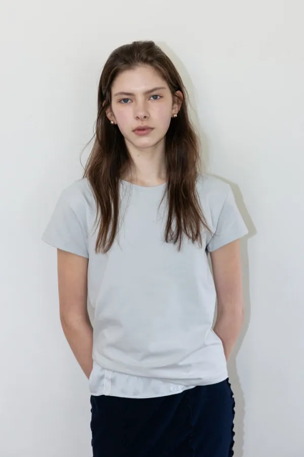 [2nd] Blake Cap Sleeve Tee_Light Gray