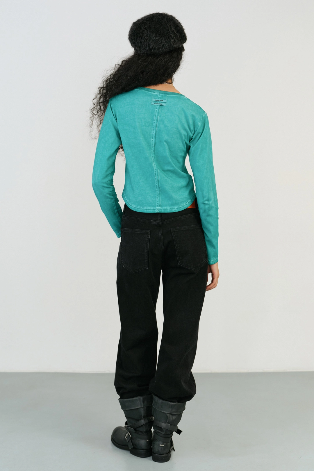인스턴트펑크 PIGMENT CROPPED TEE - CYAN 상품 이미지 2