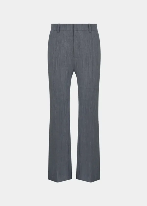 WOOL TAILORED FLARE PANTS - GRAY