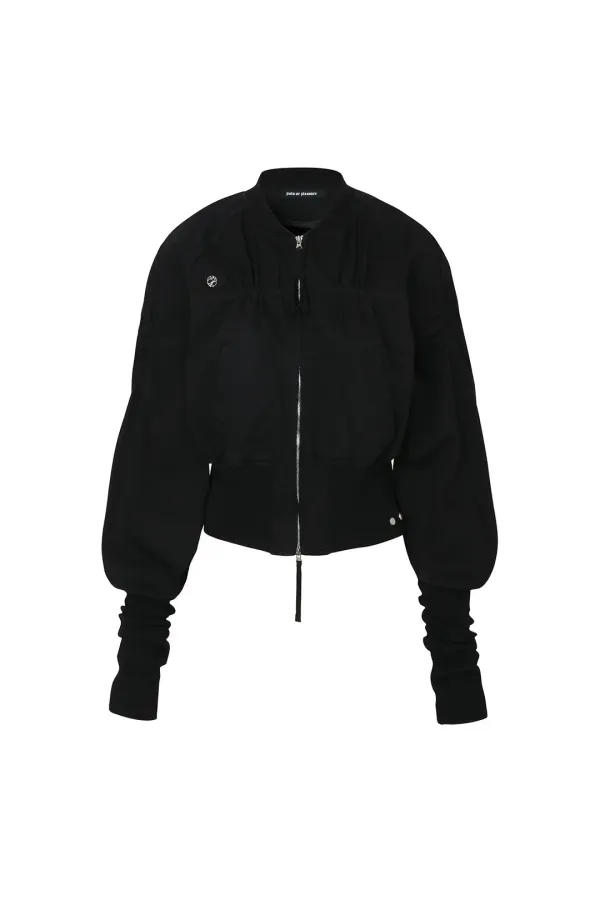 SARA SHIRRING JUMPER black