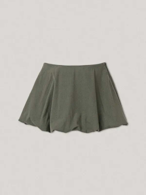 Solly Bubble Skirt Check Olive (3rd)
