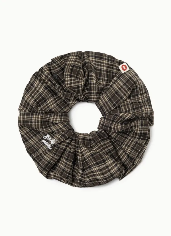 BM wide scrunchie #2_Brown Multi