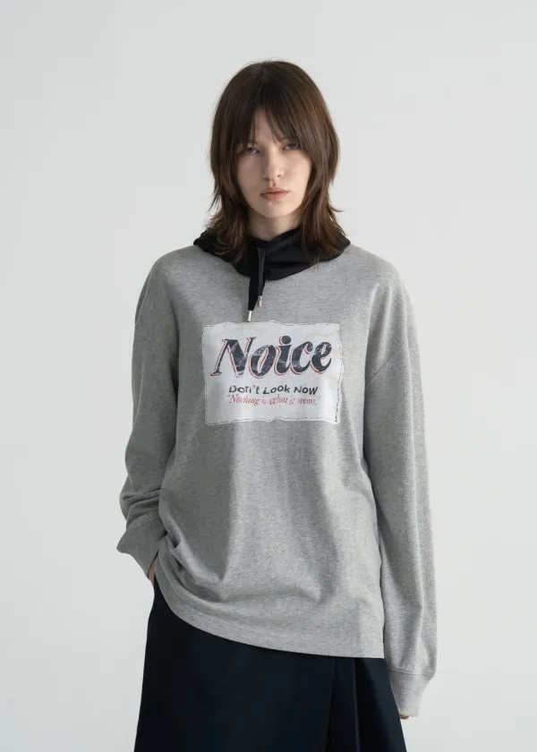 AGED LABEL LONG-SLEEVE T-SHIRT - MELANGE GREY