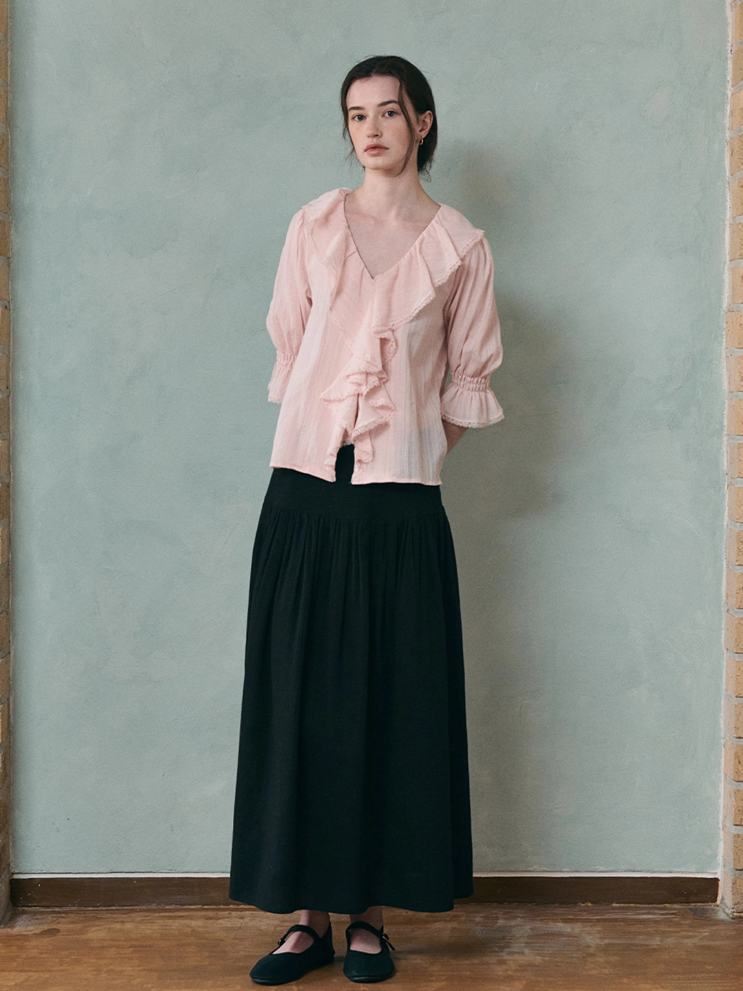 르니나 AMELIE frill puff blouse_pink 상품 이미지 3