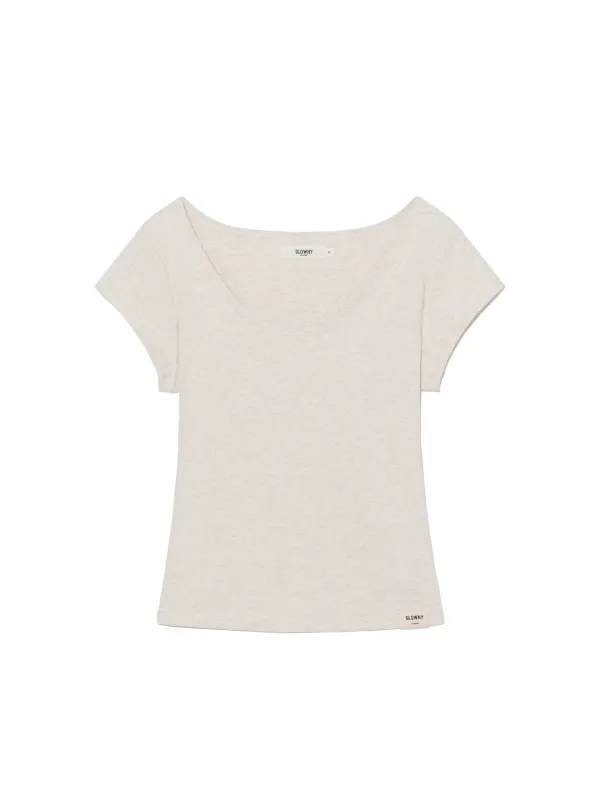 [2nd] G DEEP SCOOP TEE (OATMEAL)