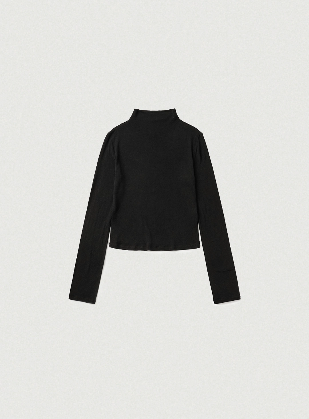 더바넷 Wool Tencel Mock-Neck Long Sleeve T-Shirt_Black 상품 이미지 1