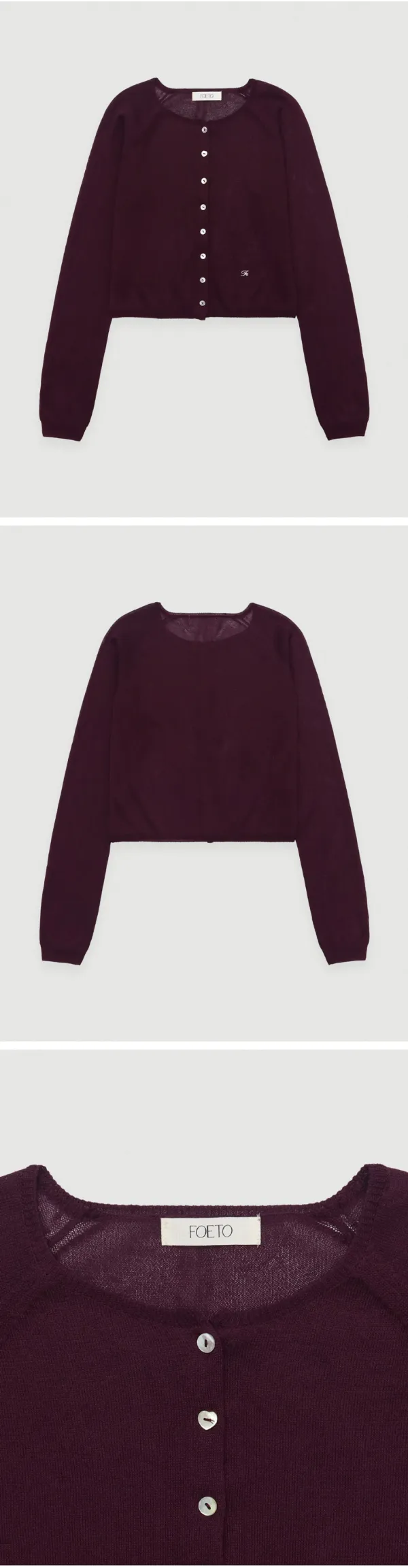 Lazy silk heart cardigan - purple