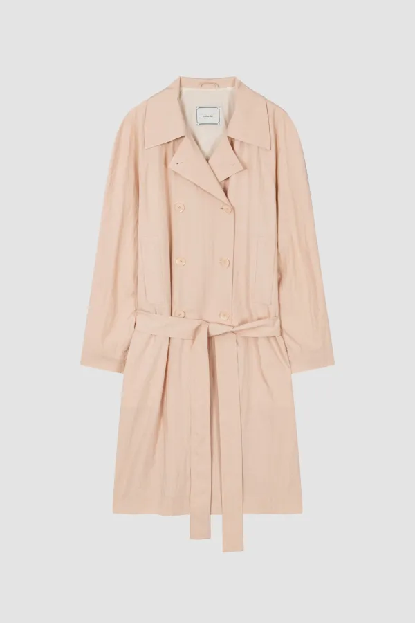 SIGNATURE OVERSIZED TRENCH COAT_PEACH