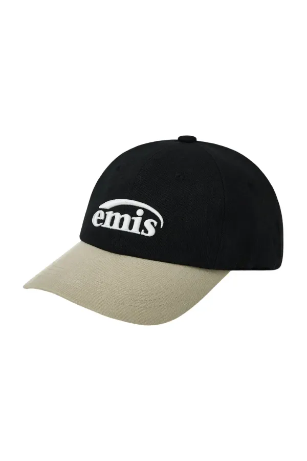 NEW LOGO MIX BALL CAP(RENEWAL)-BEIGE/BLACK
