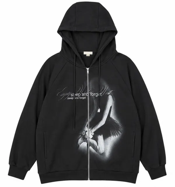 Dreamer zip hoodie (Black)