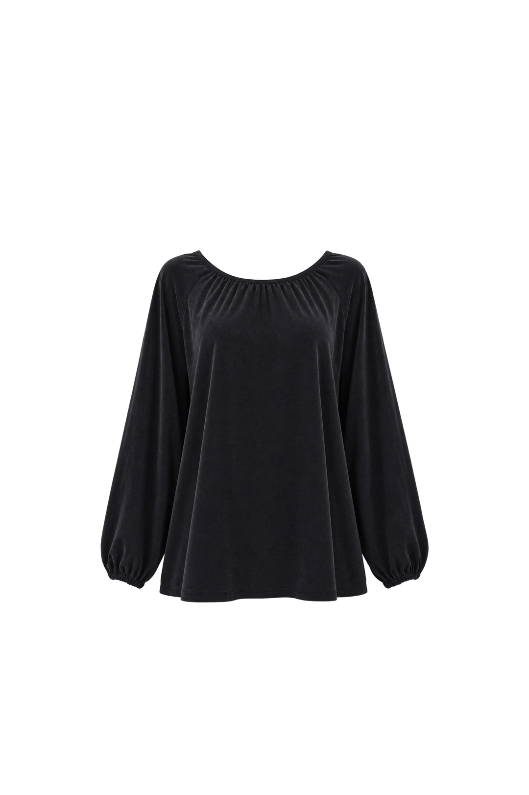 포코포스카 SHIRRED SCARF TOP (BLACK) 상품 이미지 1