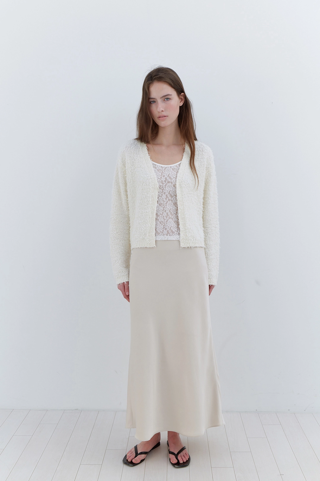 엘오61 [2ND] Utah Cotton Cardigan in Ivory 상품 이미지 1