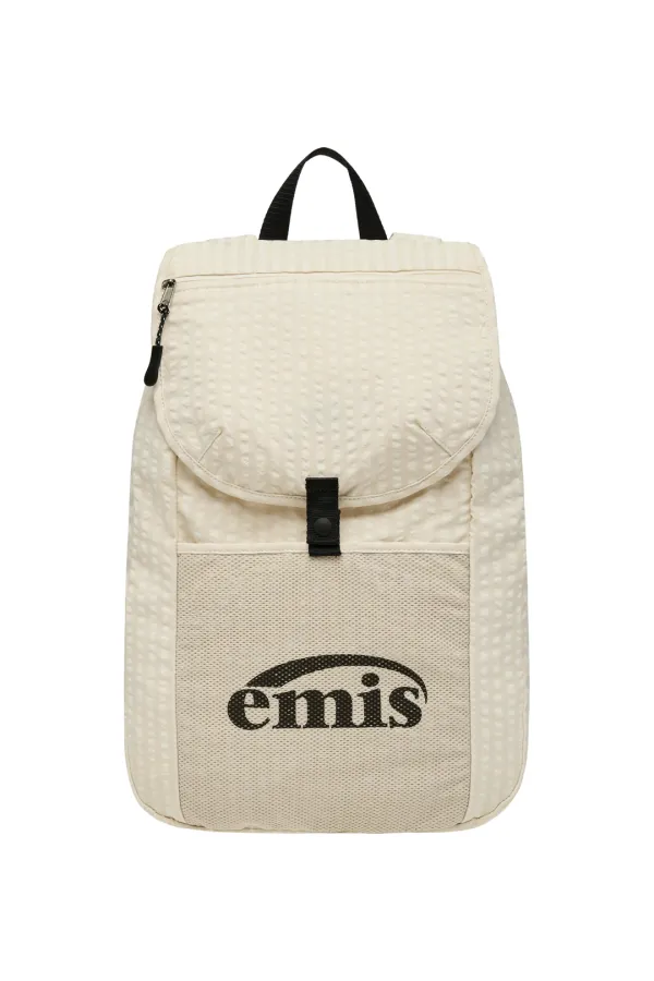PACKABLE CHECK BACKPACK-BEIGE