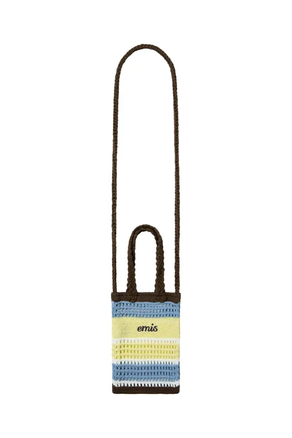 [6/4 예약배송] STRIPE KNIT CROSSBODY BAG-YELLOW