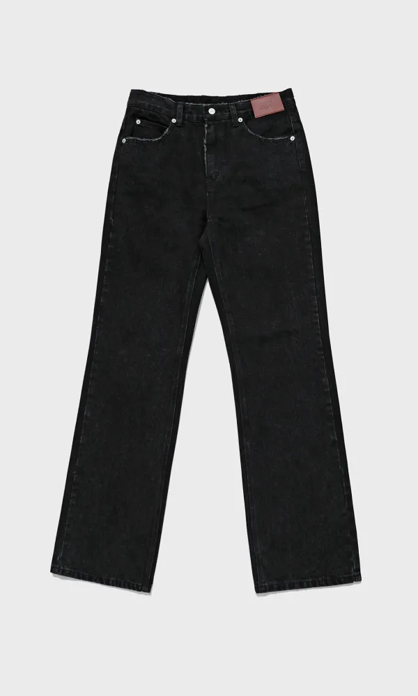 Damaged Straight Denim_Black