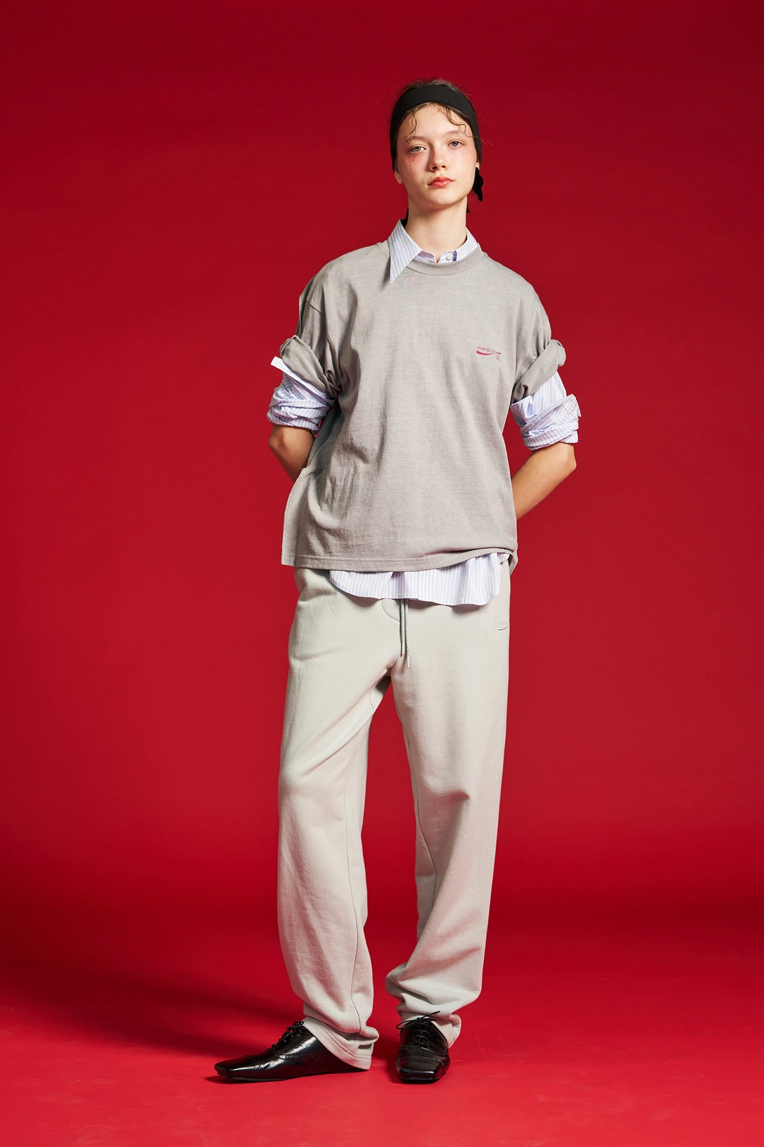 푸쉬버튼 SS26 ZERO GRAY SCARF SEAM COTTON T-SHIRT 상품 이미지 2