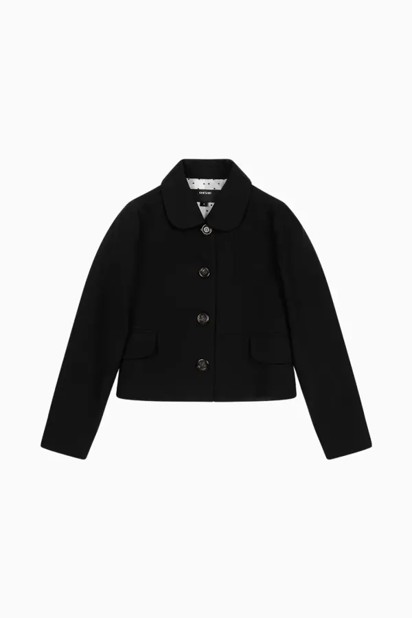 ROUND COLLAR SEMI-CROP JACKET