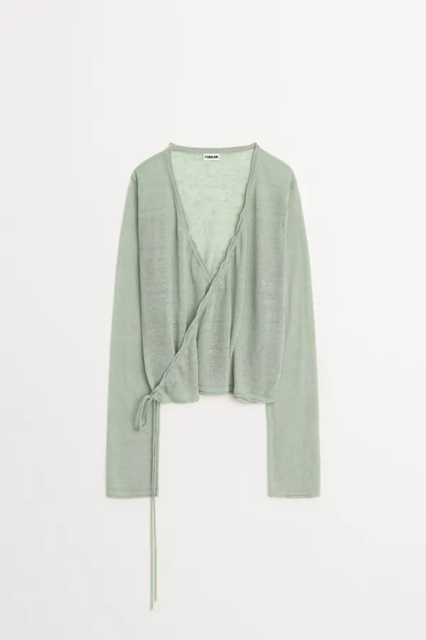 Capri Linen Wrap Cardigan mint