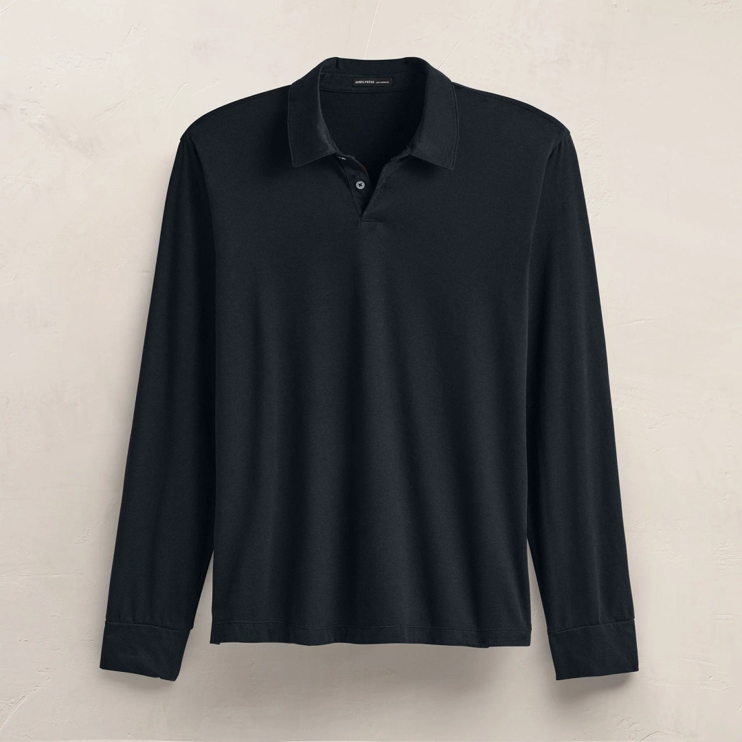 제임스펄스 Heavy Luxe Jersey Long Sleeve Polo - French Navy 상품 이미지 1