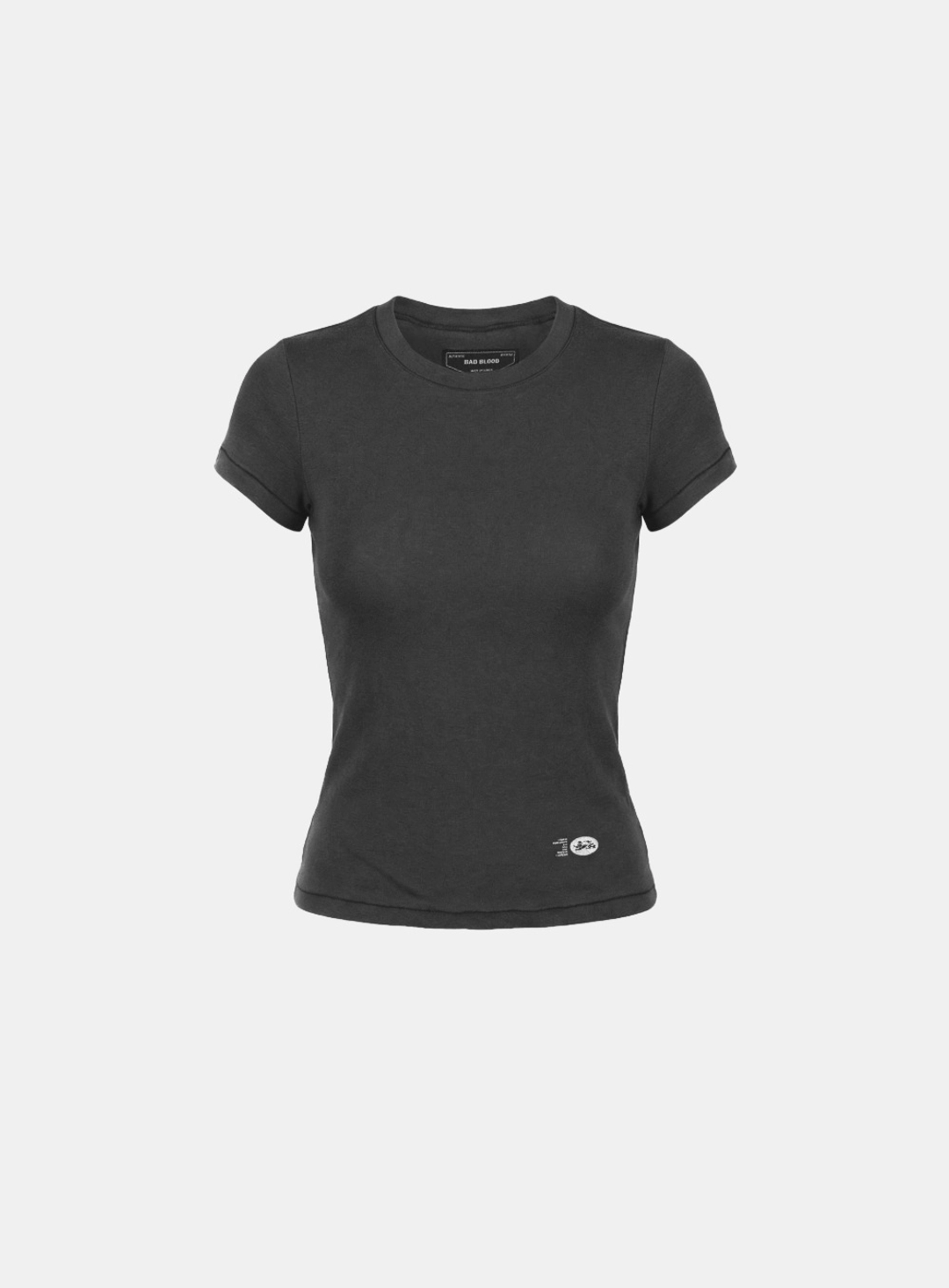 배드블러드 [w-tee26-056] BS Cotton Jersey Fitted Short Sleeve T-Shirt - Charcoal 상품 이미지 2