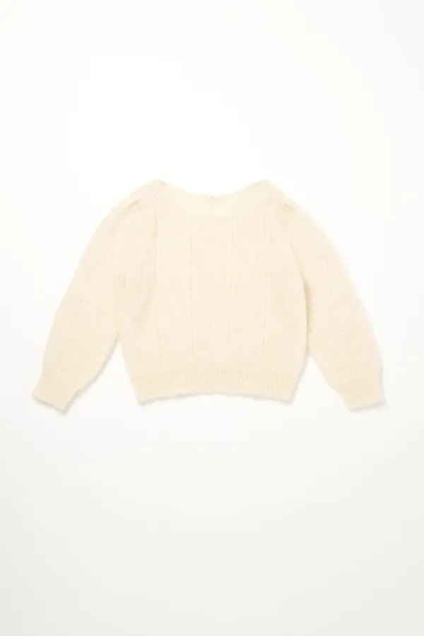 Via Canallo mohair knit top (Ivory)