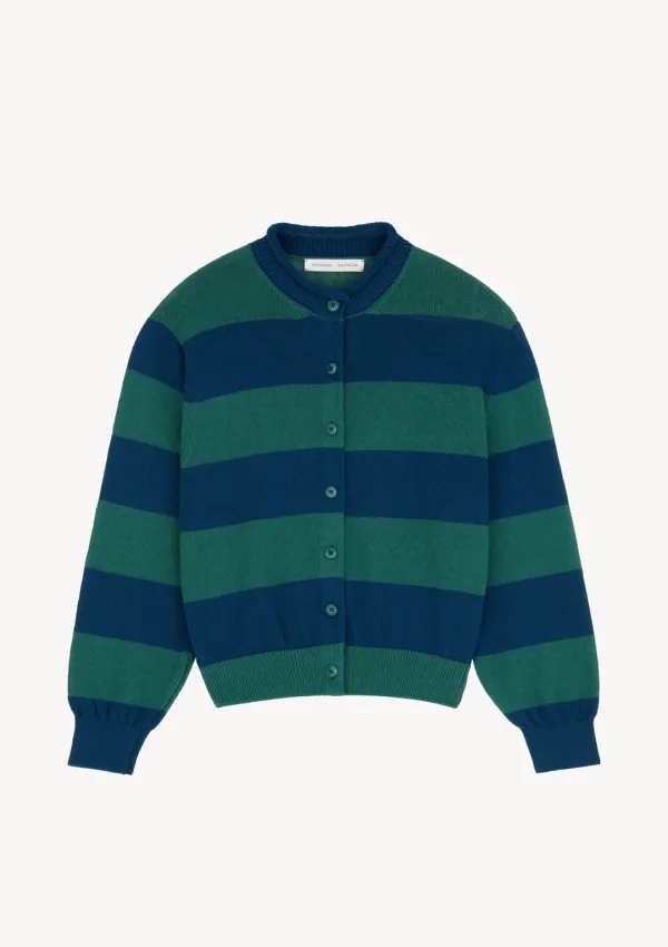 Cannoli Stripe Cardigan in Green