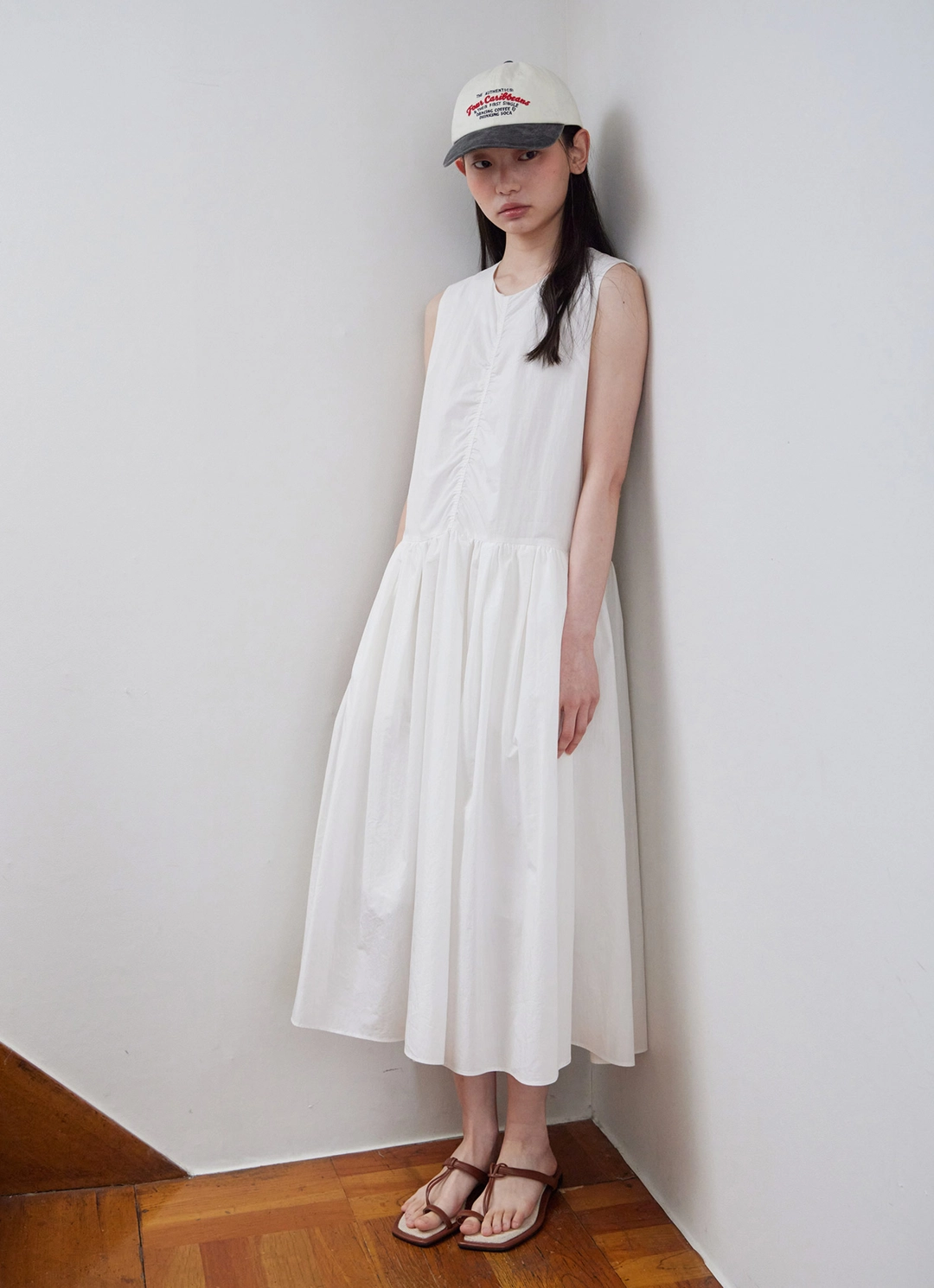 스텝어라운드 [2차] Pleated sleeveless one-piece_WHITE 상품 이미지 2