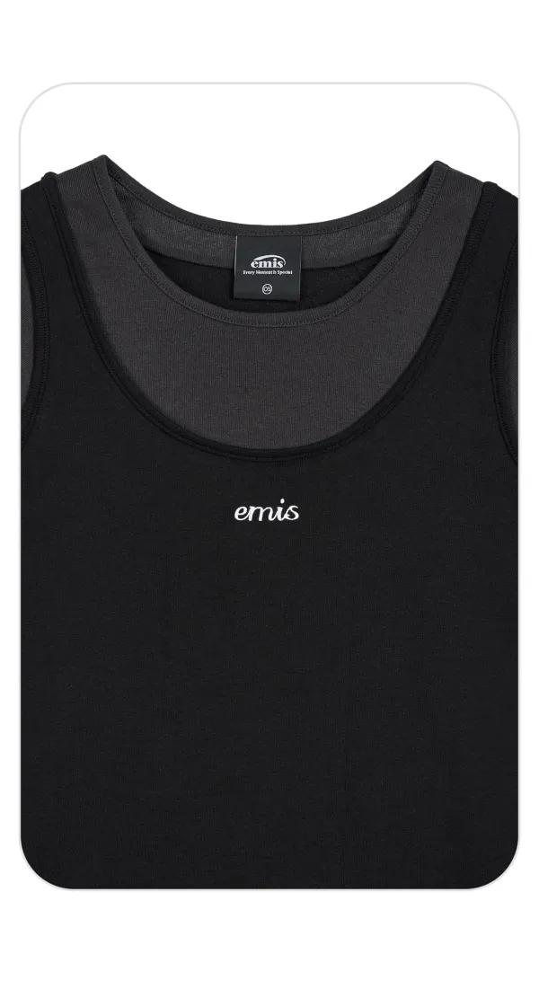(W) LAYERED-LIKE T-SHIRT-BLACK