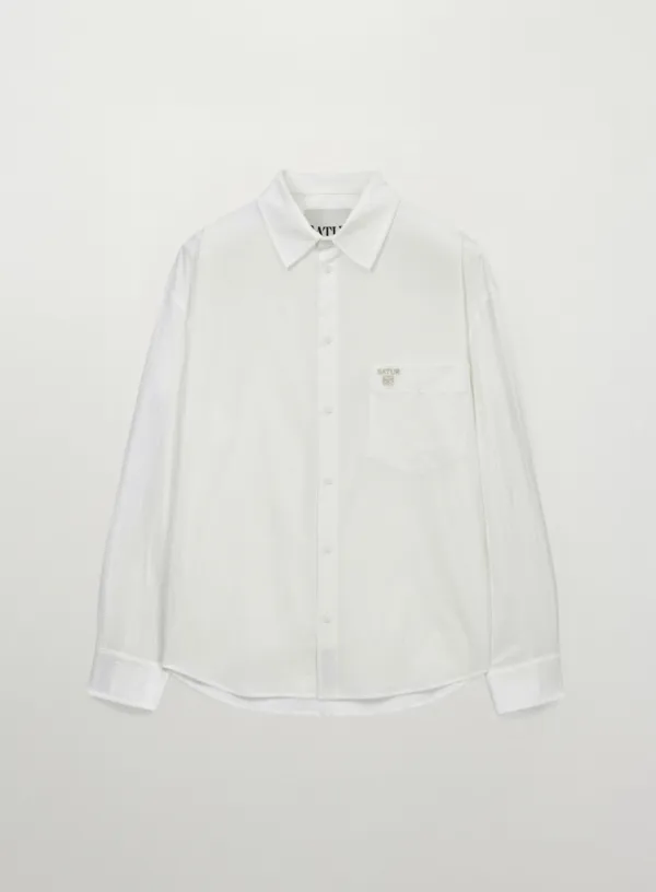 Seersucker Pocket Shirt - White