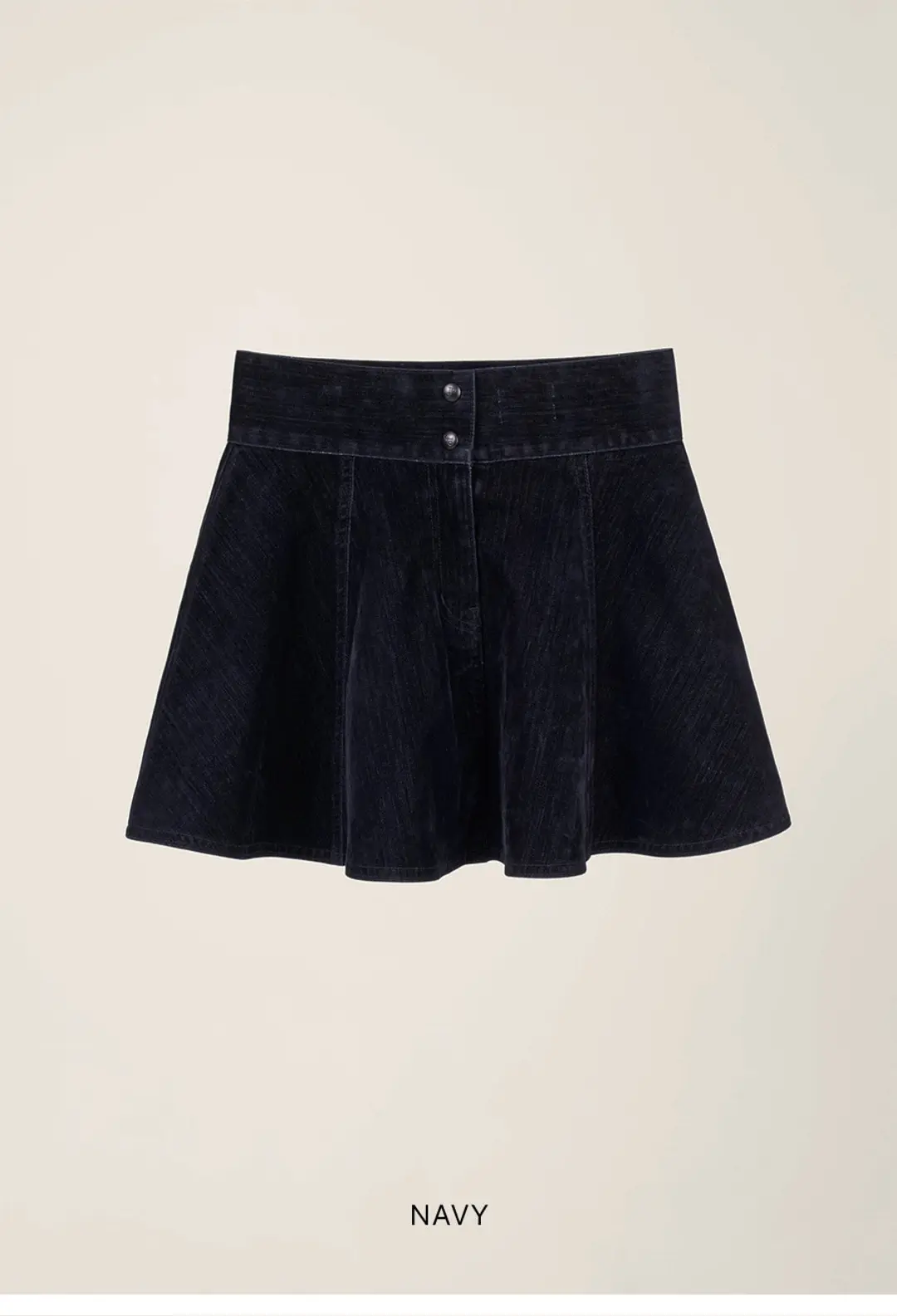 오버듀플레어 VELVET DENIM SKIRT_NAVY 상품 이미지 3