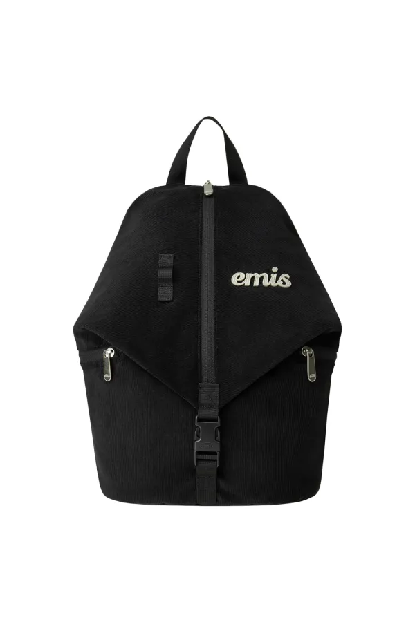 CORDUROY CONVERTIBLE BACKPACK-BLACK